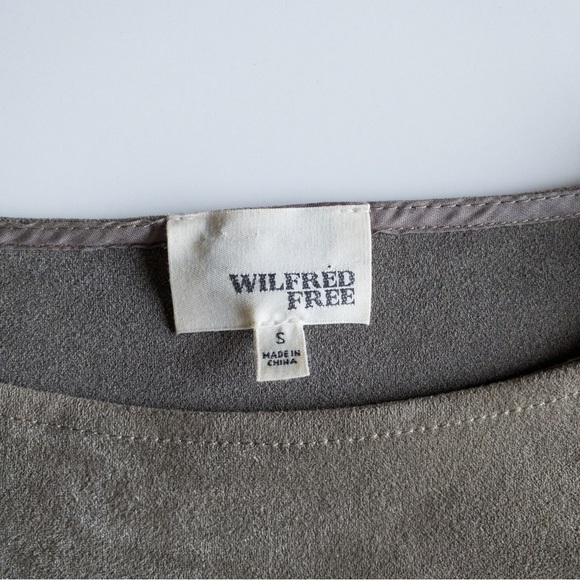 Wilfred Free Aritzia Faux Suede Nori Boxy Mini Dress Tunic Sleeveless Minimalist - Picture 9 of 10